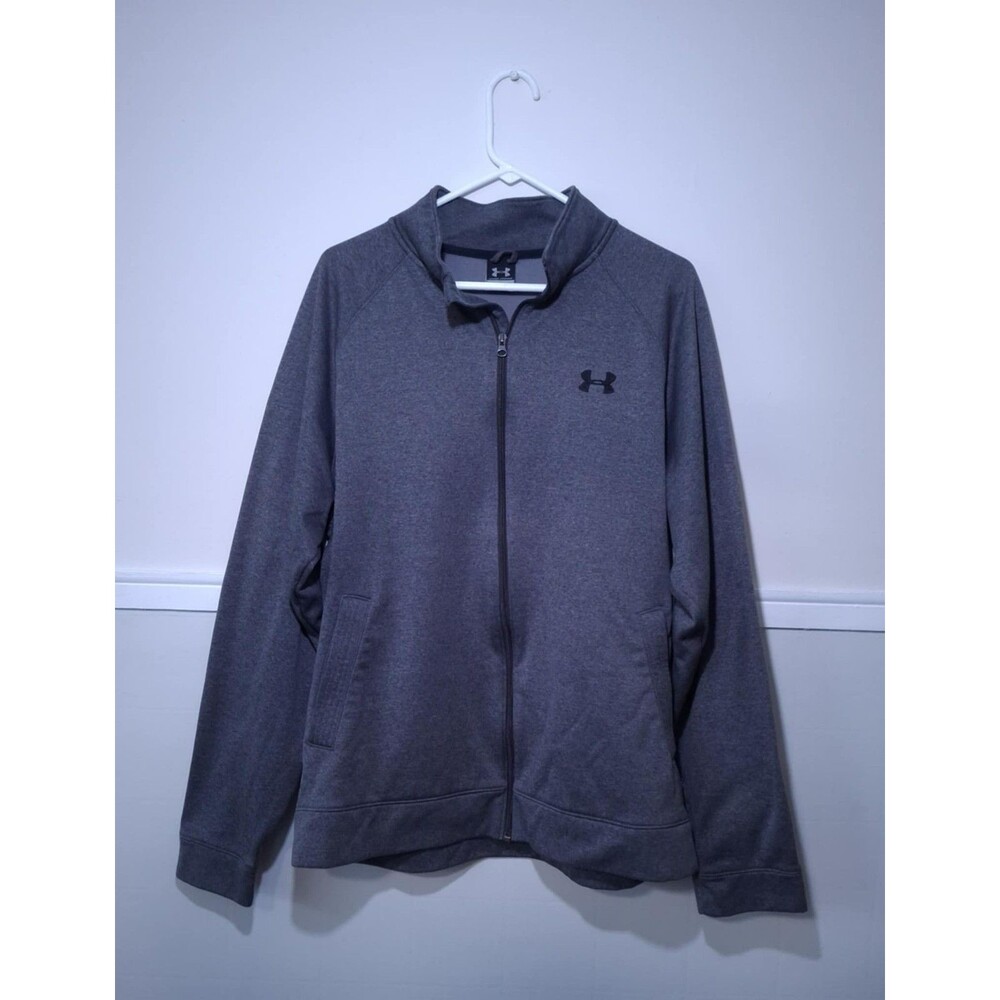 Under Armour Men's Active Jacket Size XL Gray Fleece Lined Full Zip Loose Fit